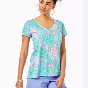 NWOT Lilly Pulitzer Etta Top Amalfi Blue Best Fishes size XL